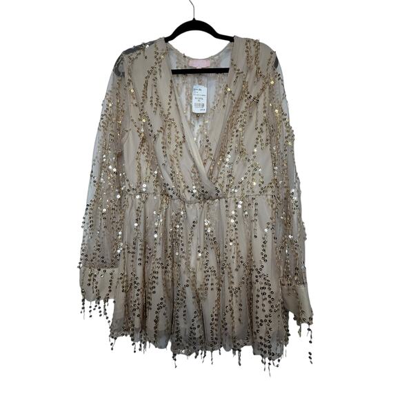 NWT -Paradiso Gold Sequin Romper - Size XL - Picture 2 of 15